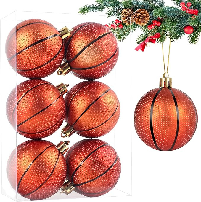 Amazon.com: 6 Pack Basketball Christmas Ball Ornaments Christmas Decorations, 2.36 Inch Shatterpr... | Amazon (US)