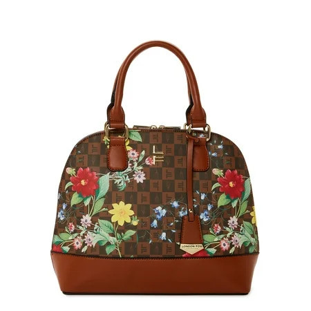 London Fog Women's Adult Tulip Signature Satchel Handbag Cognac | Walmart (US)