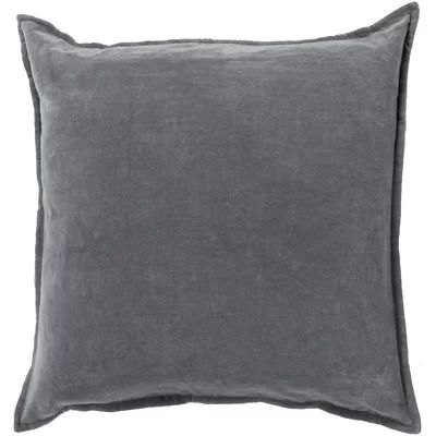 Bradford Cotton Throw Pillow Color: Charcoal, Size: 18" x 18", Fill Material: Down | Wayfair North America