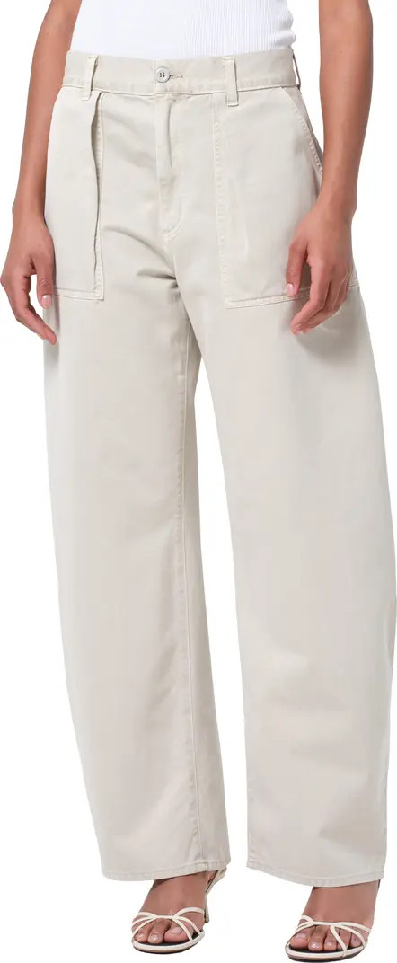 Sefton Pleated High Waist Barrel Twill Pants | Nordstrom