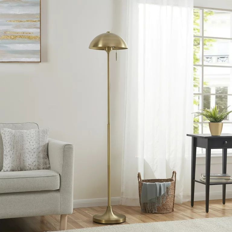 Better Homes & Gardens 62" Modern Dome Adult Floor Lamp, Brass | Walmart (US)