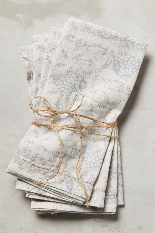 Scripted Flora Napkins | Anthropologie (US)