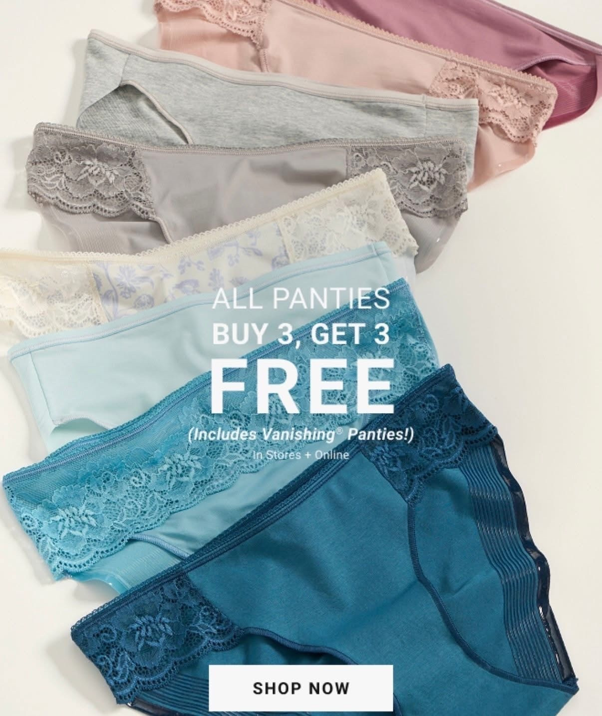 SOMA panties are BUY 3, GET 3 FREE! These include vanishing edge, my favorite! NO lines! 

Dropping 🔗👇 

#LTKSeasonal #LTKSpringSale