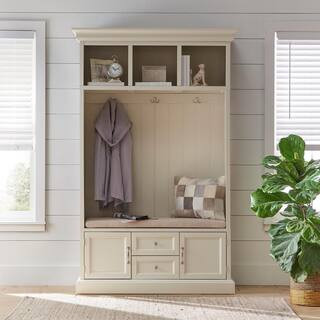 Home Decorators Collection Royce Polar Off-White 49 in. Hall Tree SK19075R1-PW - The Home Depot | The Home Depot