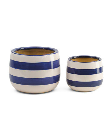 2pc Bayside Ceramic Indoor Outdoor Planter Pots | Marshalls