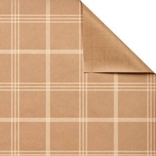 Kraft & White Plaid Gift Wrap by Celebrate It® Christmas | Michaels Stores
