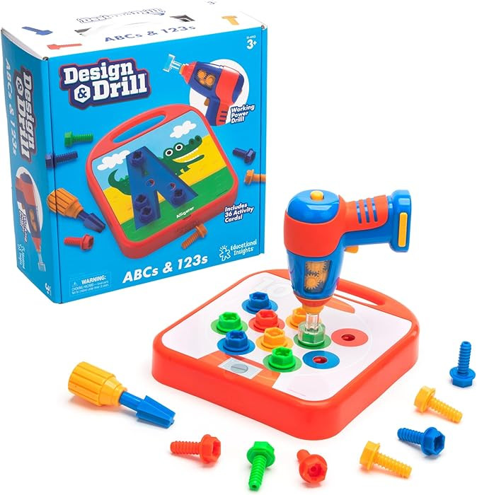 Educational Insights Design & Drill ABCs & 123s - Construction Toys & Toddler Tools, Kids Tool Se... | Amazon (US)