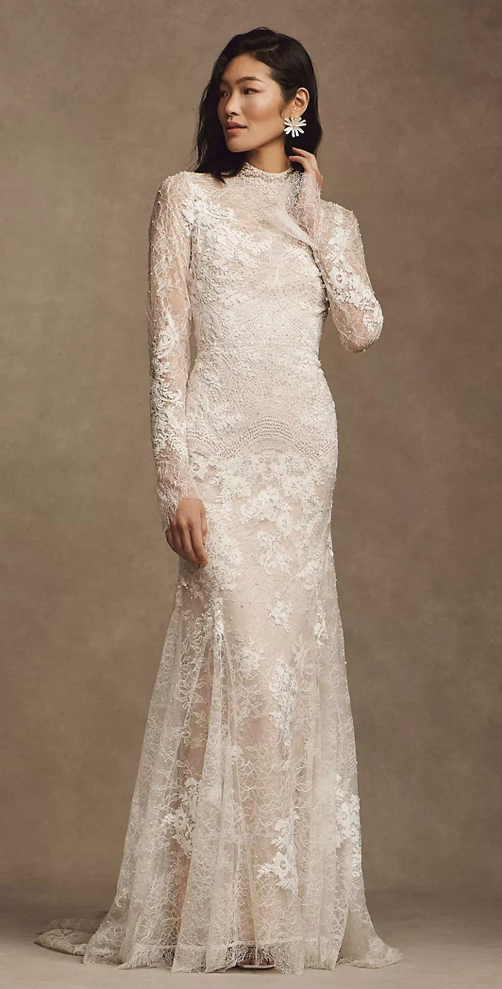 bridal dresses for engagement Berylove Women Off The Shoulder Ivory Engagement Dress Ruched A-Line Long Sleeve Bridal Dress, Ivory / US2 main image 1