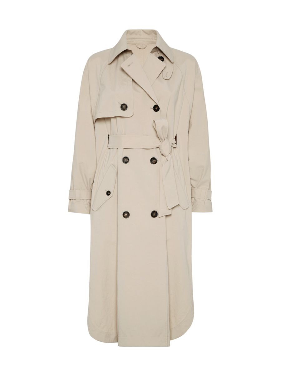 Techno Canvas Trench Coat With Precious Button Tab | Saks Fifth Avenue