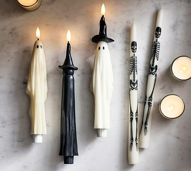 Flameless Halloween Taper Candle Collection | Pottery Barn (US)