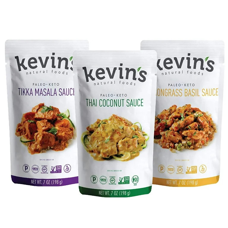 Kevin's Natural Foods Keto and Paleo Simmer Sauce Variety Pack - Stir-Fry Sauce, Gluten Free, No ... | Walmart (US)