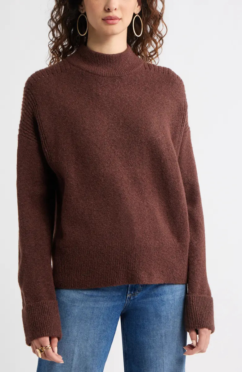 Treasure & Bond Rib Detail Mock Neck Sweater | Nordstrom | Nordstrom
