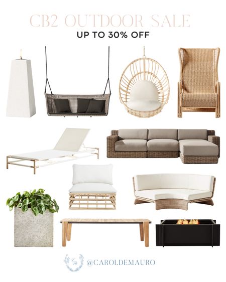 Catch the sale on these patio decor and furniture pieces from CB2 that's up to 30% off!
#frontporchinspo #designtips #homedeals #furniturefinds

#LTKStyleTip #LTKHome #LTKSeasonal