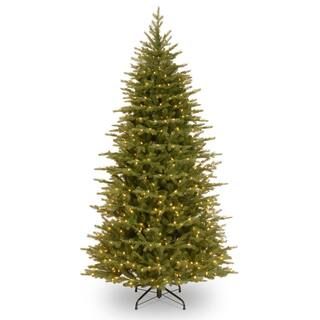 National Tree Company 6-1/2 ft. Feel Real Nordic Spruce Slim Hinged Tree with 500 Dual Color LED ... | The Home Depot