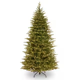 National Tree Company 6-1/2 ft. Feel Real Nordic Spruce Slim Hinged Tree with 500 Dual Color LED ... | The Home Depot