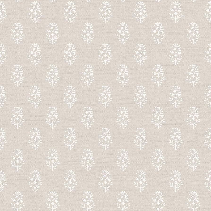 Nabela Noor Home NuWallpaper x Safia Sand Peel and Stick Wallpaper, Beige, Flowers, Transitional,... | Amazon (US)