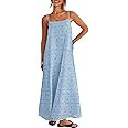 MEROKEETY Women's Summer Spaghetti Straps Sundress 2026 Casual Sleeveless Floral Lace Eyelet Boho... | Amazon (US)