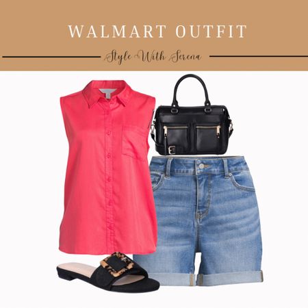 Walmart outfit, summer outfit, denim shorts, Walmart fashion, summer fashion, sandals 

#LTKStyleTip #LTKFindsUnder50 #LTKxWalmart