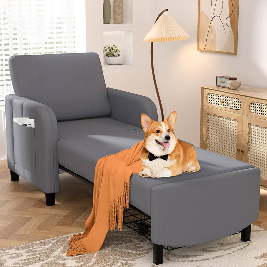 HPWLYO Convertible Chair Bed, 87.6" Long Single Sofa Bed for Adult,Sleeper Sofa Chair Bed, 4-in-1... | Amazon (US)