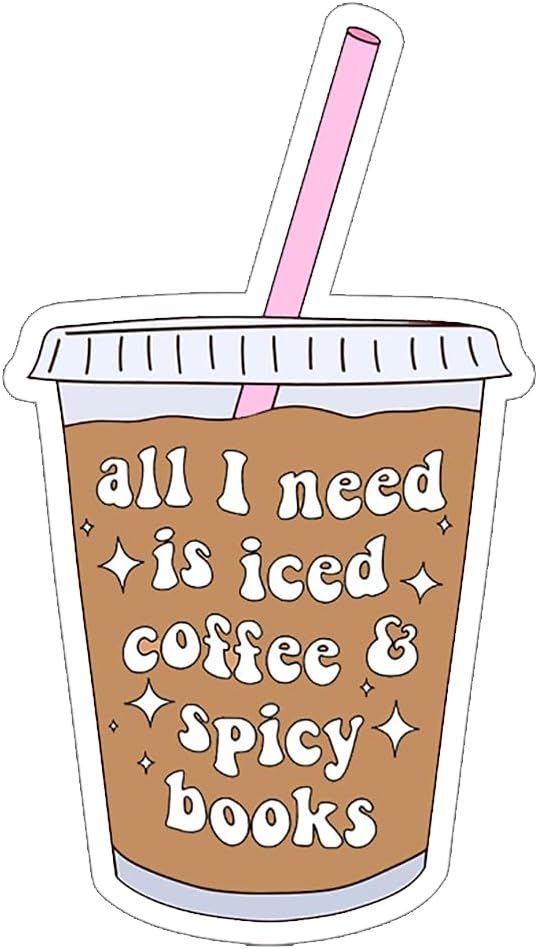 All I Need is Iced Coffee and Spicy Books Sticker, Book Sticker, Book Lover, I'm with Banned Stic... | Amazon (US)