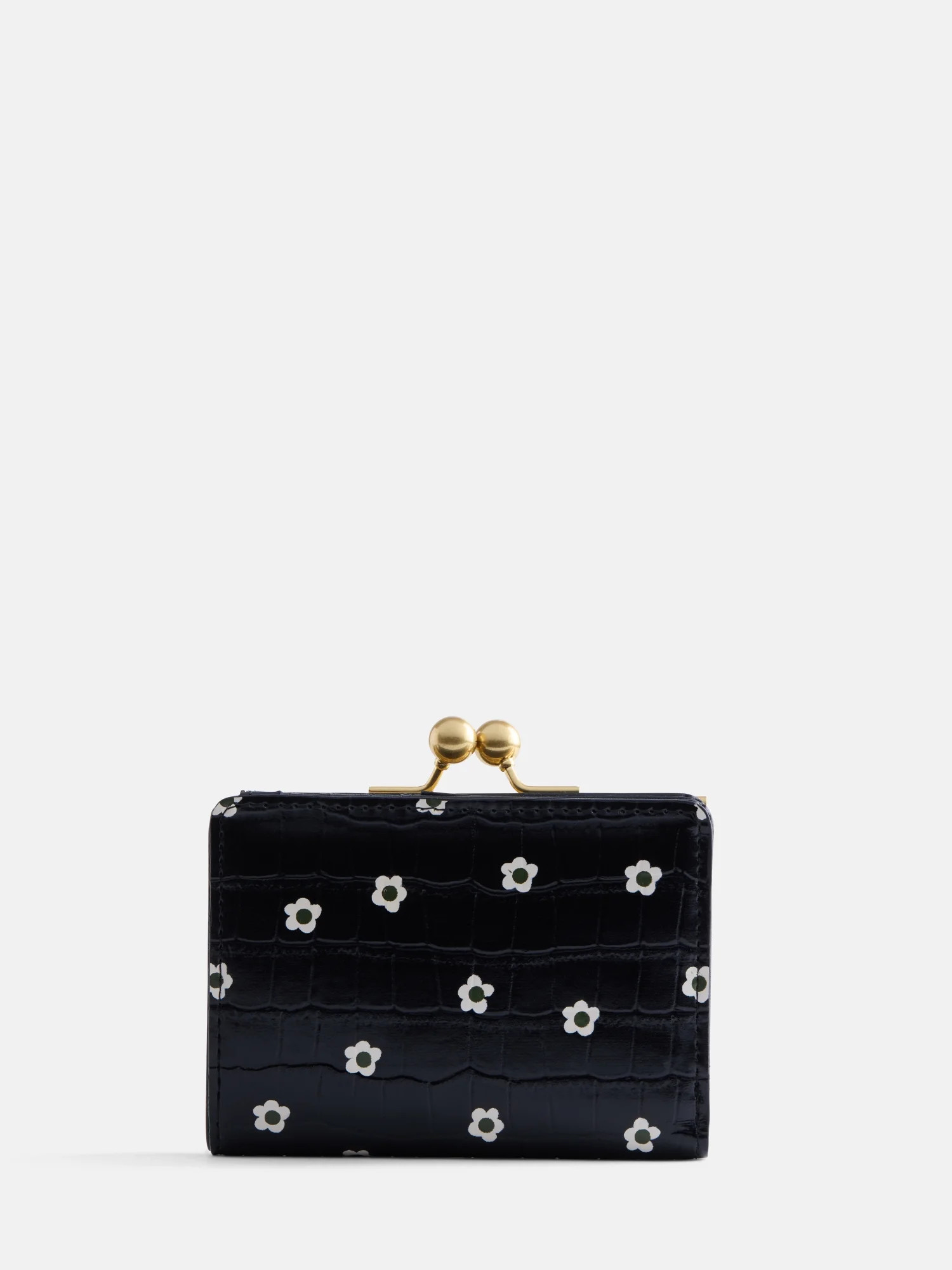 Free Assembly Women's Kiss Lock Frame Wallet, Croco Black | Walmart (US)