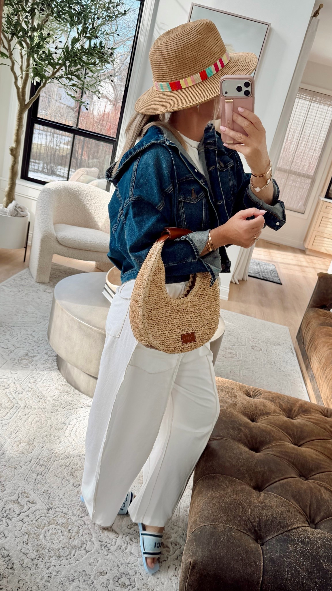 Spring outfit I keep reaching for 🤍
This denim jacket works like true outerwear. Super well made and comes in a lighter wash too. I’m in a small but could’ve done an XS.
These pants are a must🤍. Basically my favorite jumpsuit turned into full-length pants. So good for spring and vacation. I’m in a small. 5 colors. 


Spring. Denim jacket. Straw bag. Sandals. 

#LTKgrwm #LTKTravel #LTKootd