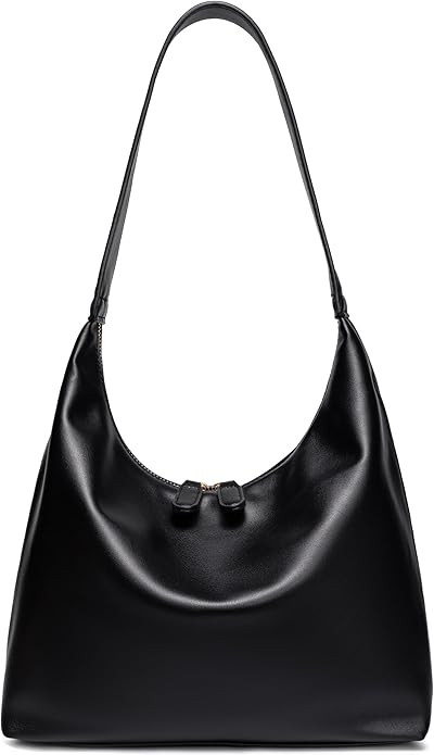 Leather Hobo Bags for Women Small Soft Shoulder Purse Slouchy Tote Handbags with Double Zipper De... | Amazon (US)
