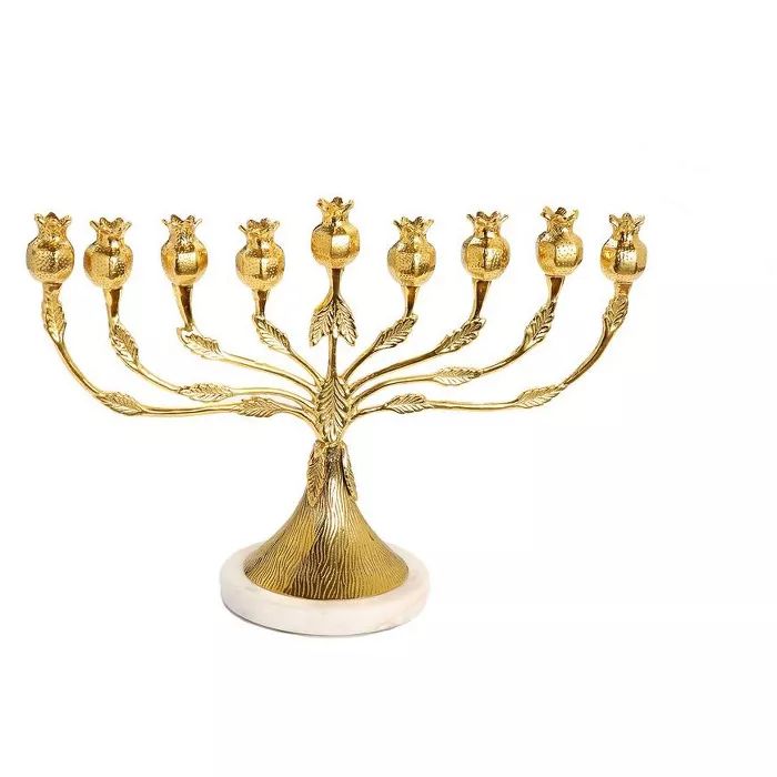 Classic Touch Gold Menorah with Pomegranate Design | Target