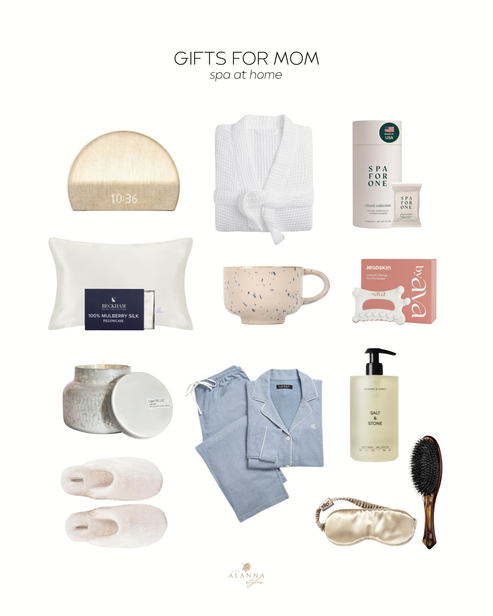 bring the spa to her. 🧖🏻‍♀️✨ help her create a sanctuary with these at-home wellness essentials. from a waffle knit robe and plush slippers to the relaxing scent of a capri blue candle. adding a silk sleep mask and a calming gua sha tool makes for the perfect self-care reset she deserves. 

#spaathome #selfcaregifts #mothersdaygiftideas #wellnessguide #homespa #skincareroutine #relaxinggifts

#LTKMothersDay