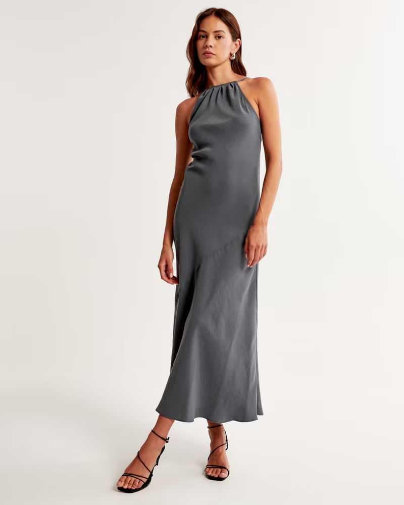 Women's High-Neck Maxi Dress | Women's Dresses & Jumpsuits | Abercrombie.com | Abercrombie & Fitch (US)