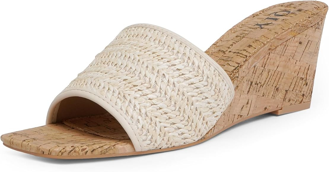 Wedge Sandals for Women Open Toe Wedge Heels for Women Square Toe Wedge Mules | Amazon (US)