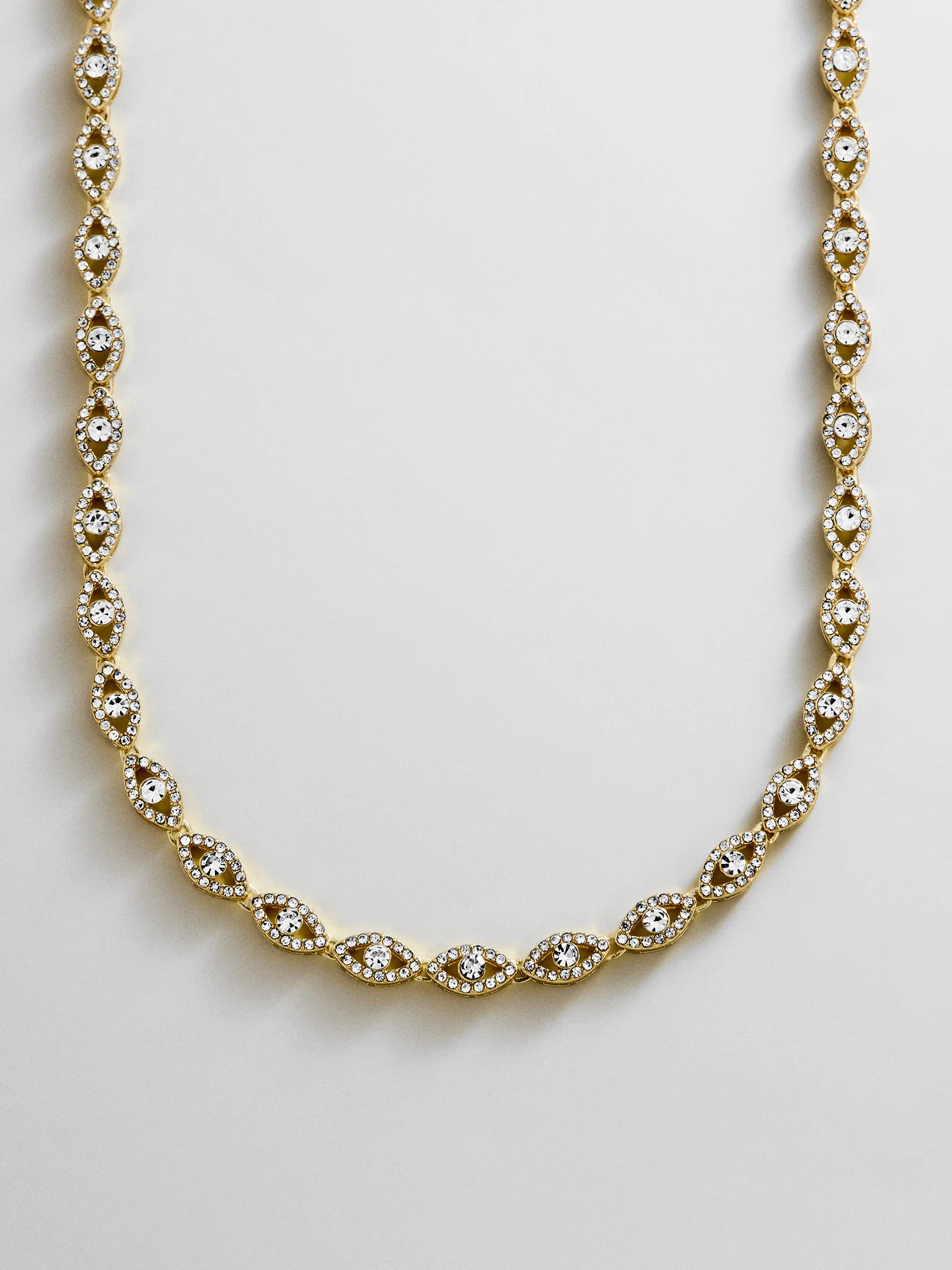 Evil Eye On Repeat Tennis Necklace - Gold/Pav\u00e9 | BaubleBar
