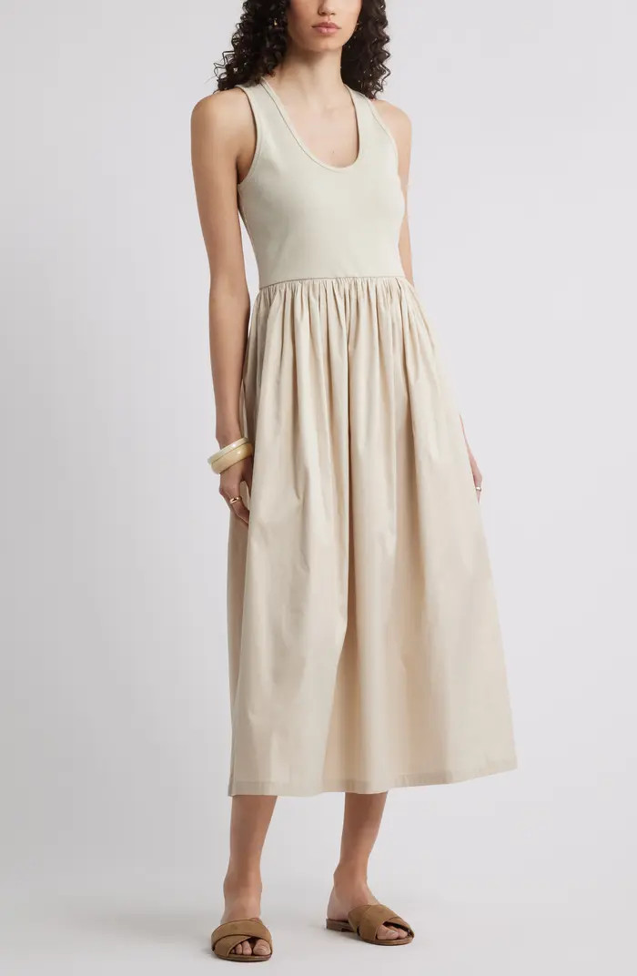 Nordstrom Mixed Media Stretch Cotton Tank Maxi Dress | Nordstrom | Nordstrom