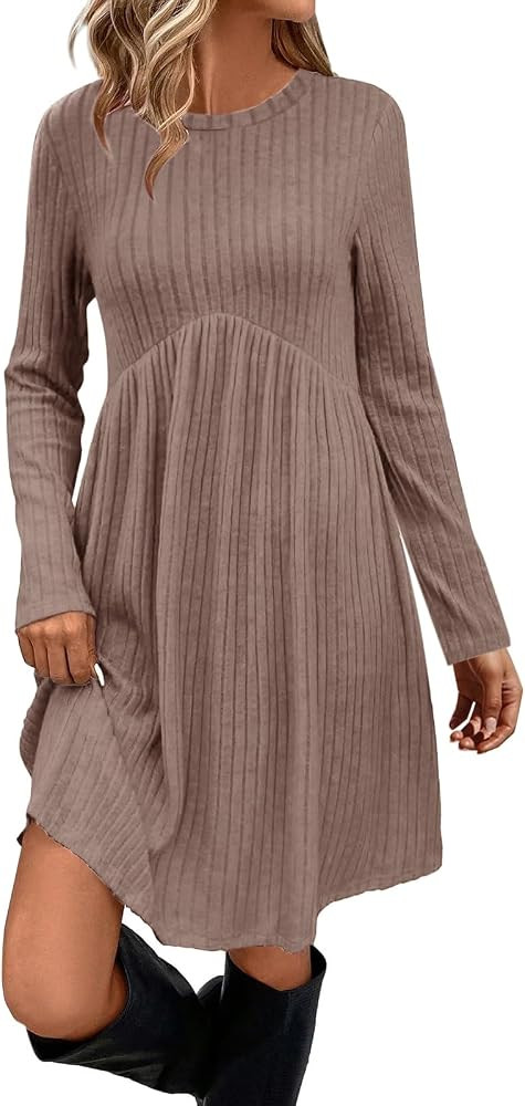 Sweater Dress for Women Fall Crew Neck Empire Waist Tunic Dress 2026 | Amazon (US)