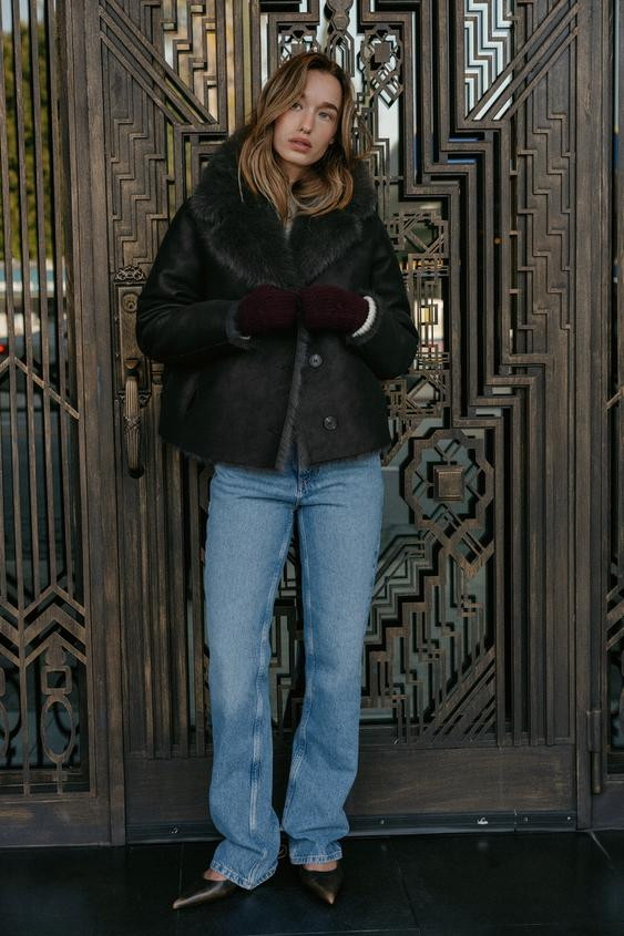 REVERSIBLE FAUX FUR SHORT COAT | Zara US