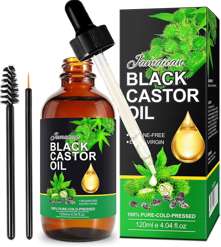 120ML Jamaican Black Castor Oil, Castor Oil Organic Cold Pressed Unrefined, Pure Natural Castor O... | Amazon (US)