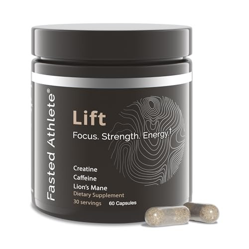 Fasted Athlete Lift | Nootropic | Lions Mane, Creatine, Caffeine | Mushroom Supplement | Supports Focus, Memory, Energy, Brain Fog | 60 Capsules | Amazon (US)