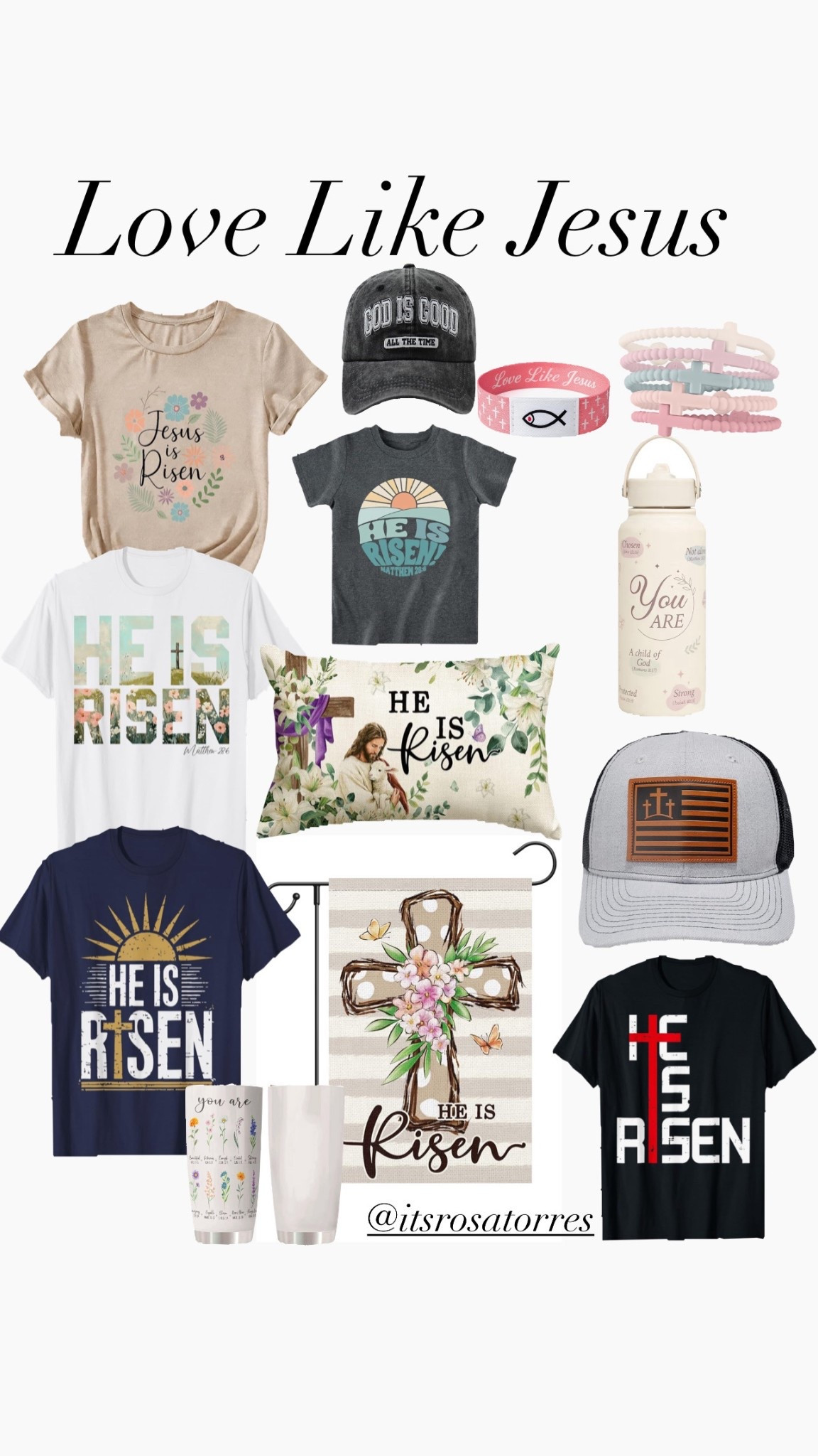 A little Jesus love shirts, decor & accessories a way of remembering He is risen and to spread the gospel. Be a blessing He is Risen He is alive!!! 

#Jesus #Heisrisen #lovelikeJesus #Jesuslovesyou 

#LTKdayinmylife #LTKHome #LTKActive