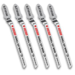 3 in. x 20 TPI HCS Scroll Jigsaw Blade (5-Pack) | The Home Depot