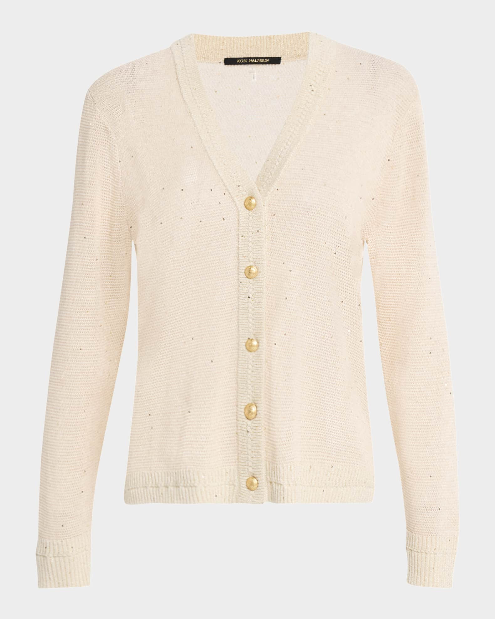 Kobi Halperin Anthia Sequin Button-Down Sweater | Neiman Marcus