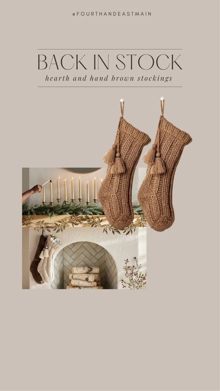 back in stock hearth and hand brown stockings these are gorgeous in person!

#LTKhome #LTKHoliday
