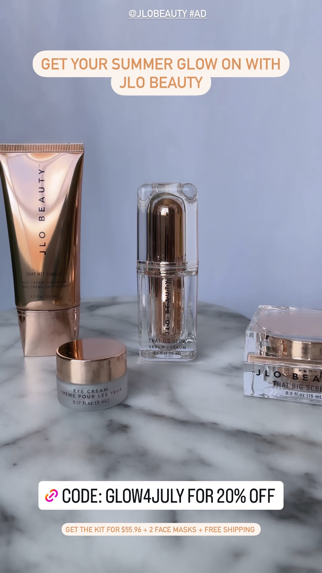 Summer's here, and let's be real—we all want that sun-kissed glow without the damage ✨ I've been obsessing over the JLo Deluxe Kit, and it's a game-changer! Cleanse, serum, dab on some eye cream, but the real star? This luminizing SPF 30. It feels so luxe and light, I forget I’m wearing it. It gives me that JLo glow while protecting my skin.
 
Ready to turn heads this summer? Let’s make this summer our blockbuster season! Grab the JLo Deluxe Kit and let's glow together. 

🛍️ Shop the JLo Deluxe Kit ++ get 2 free gifts with purchase + 20% off with code: GLOW4JULY. #jlobeauty #ad 

JLo Beauty, SPF moisturizer, eye cream, serum, cleanser, moisturizer, skincare, beauty, The Stylizt 

#LTKBeauty #LTKFindsUnder100 #LTKSaleAlert