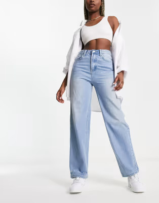 Signature 8 straight leg jeans in mid wash blue | ASOS (Global)
