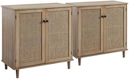 Amazon.com - Art Leon Storage Cabinet, Set of 2, Mid Century Modern Accent Cabinet with 2 Mesh Wo... | Amazon (US)