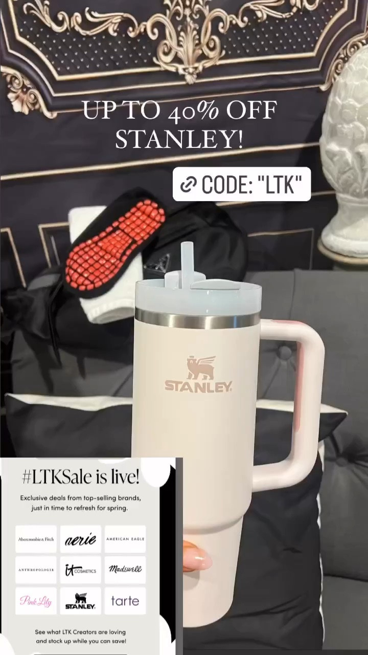 Stanley LTK Sale 
40% off code LTK 
Stanley adventure quencher 

One of my favorite purchases lately- Upgrade your aesthetic couch goals while adding a touch of adventure with this dual-purpose couch cup holder and a Stanley Adventure Quencher Cup! Perfect for keeping your drinks by your side 
 
STANLEY ADVENTURE QUNCHERS IN STOCK 
40oz Matte- All Colors 
40oz Glow- Rose Quartz Glow, Black Glow, 
40oz- Stainless Steel Shale 
30oz- Rose Quartz, Charcoal, Cream 
 
#lifehack #stanleystyle #Couchcupholder #Amazonhome #couchlife #stanleyadventurequencher #stanleyadventurequencher40oz #stanleyinstock #cozyvibes #luxuryforless #hblanket #thestyledcollection #FLOWSTATETUMBLER 

#LTKSale #LTKFind #LTKfit