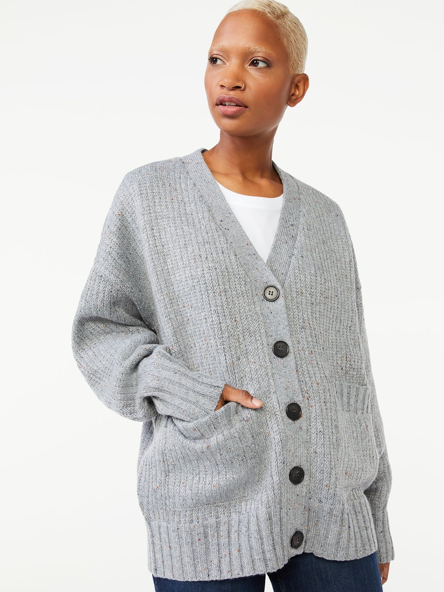 Free Assembly Women's Grandpa Cardigan Sweater | Walmart (US)