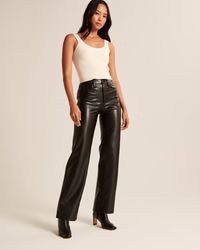 Women's Vegan Leather 90s Relaxed Pants | Women's Bottoms | Abercrombie.com | Abercrombie & Fitch (US)