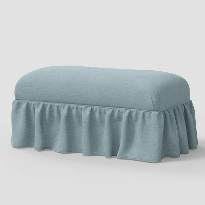 Ruffle Skirt Bench Classic Linen Seaglass - Threshold™ designed with Studio McGee | Target