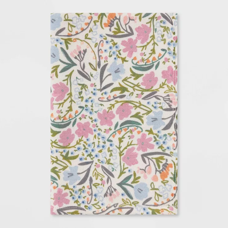 Floral Printed Easter Hand Towel Pink/Green - Threshold™ | Target