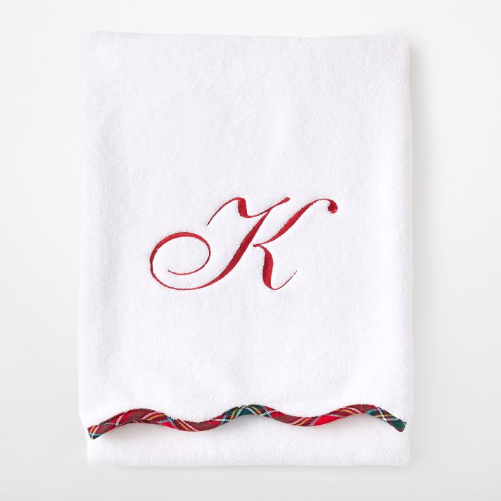 Scalloped Tartan Bath Towel | Mark and Graham